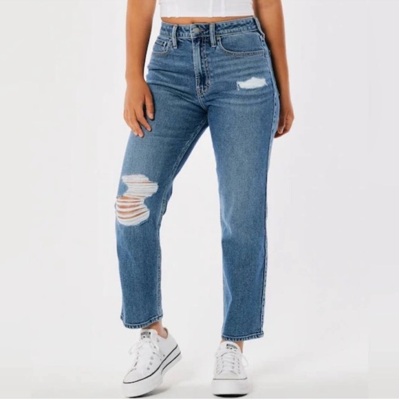 Hollister Denim - Hollister Ultra High-Rise Ripped Vintage Ankle Straight Jeans Size 5R W27 L27